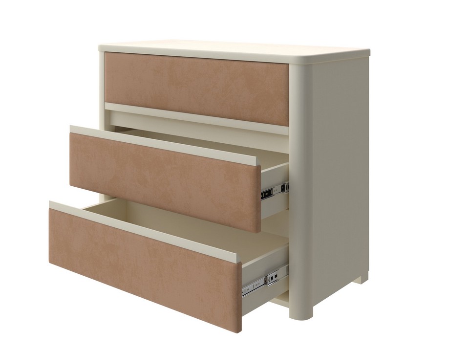 Комод Орматек Wood Soft (Ткань: Микрофибра Слоновая кость (сосна) с брашированием/Diva Миндаль (303)) 90x40
