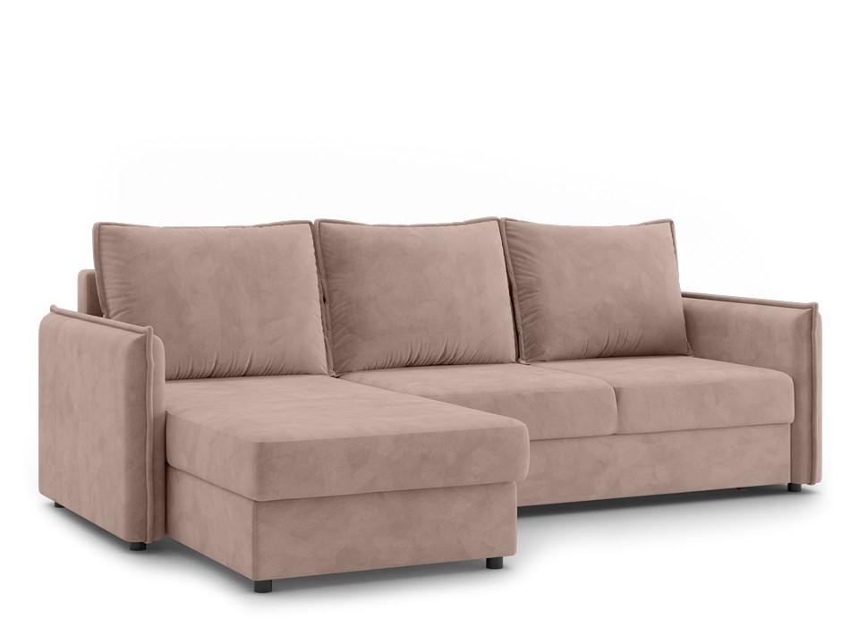 Орматек Угловой диван-кровать Orleans Middle левый правый Ткань Велюр Ultra Розовый мусс 150x200 79720₽