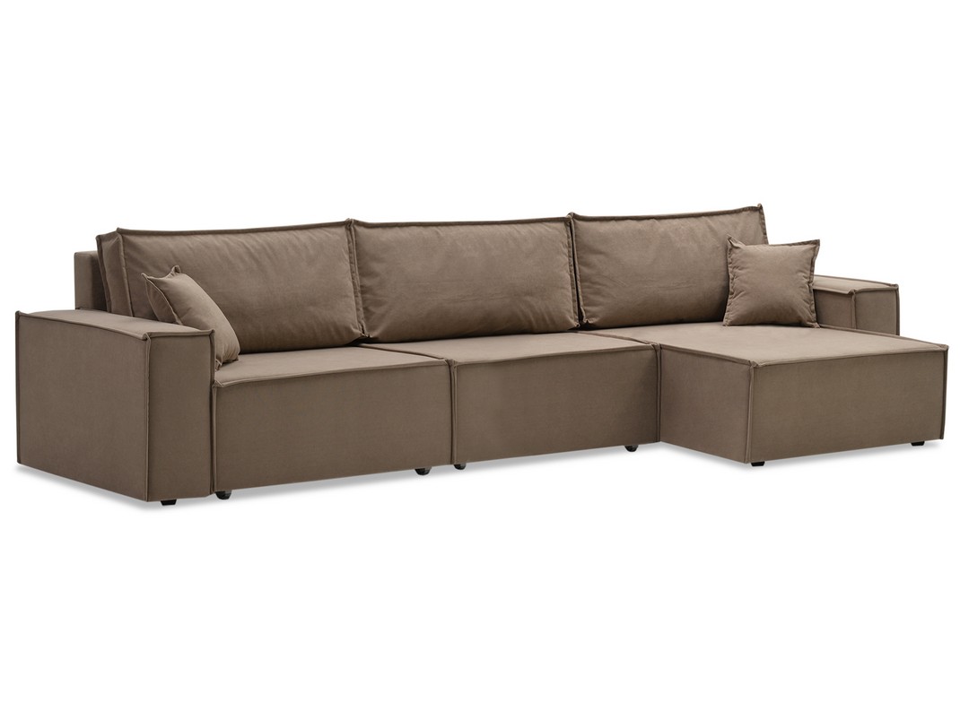 Орматек Угловой диван-кровать Фиант Middle max Ткань Велюр Вивальди 22 бежевый 137x300 92890₽