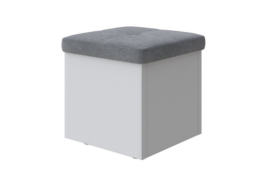 Пуфик Пуф ComoVeda ЛДСП Белаяткань БелыйSohu Сталь 42x42 5090₽