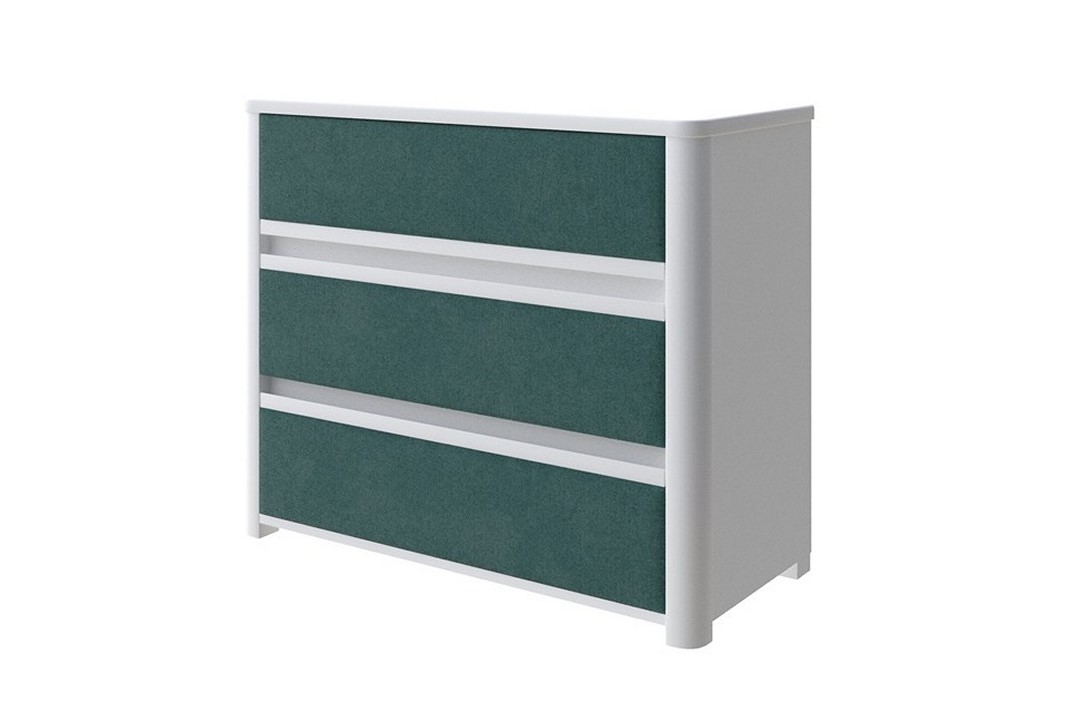 Комод Орматек Wood Soft (ЛДСП Белая+ткань Белая эмаль (береза)/Sohu Лазурь) 90x40