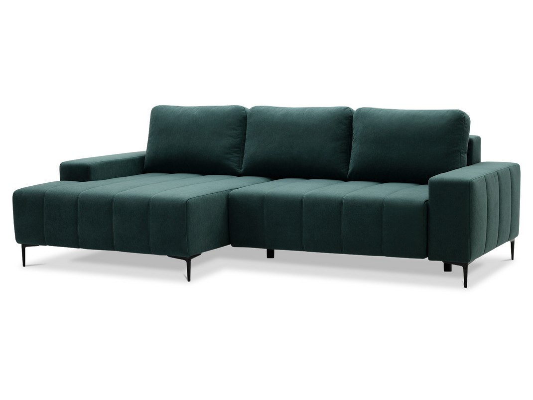 Орматек Угловой диван-кровать Сантана Soft левый Ткань Велюр Formula 697 Изумрудно-зеленый 136x226 108540₽