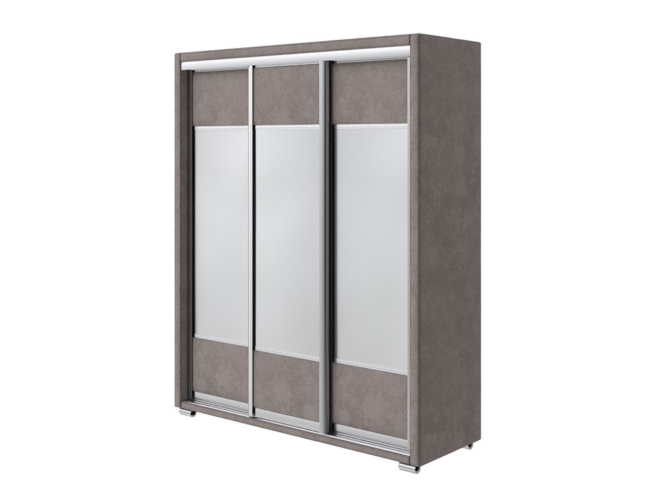 Шкаф Орматек Шкаф-купе 3х дв Orma Soft 2 (3 зеркала) (Ткань: Велюр Sohu Латте) 177x60