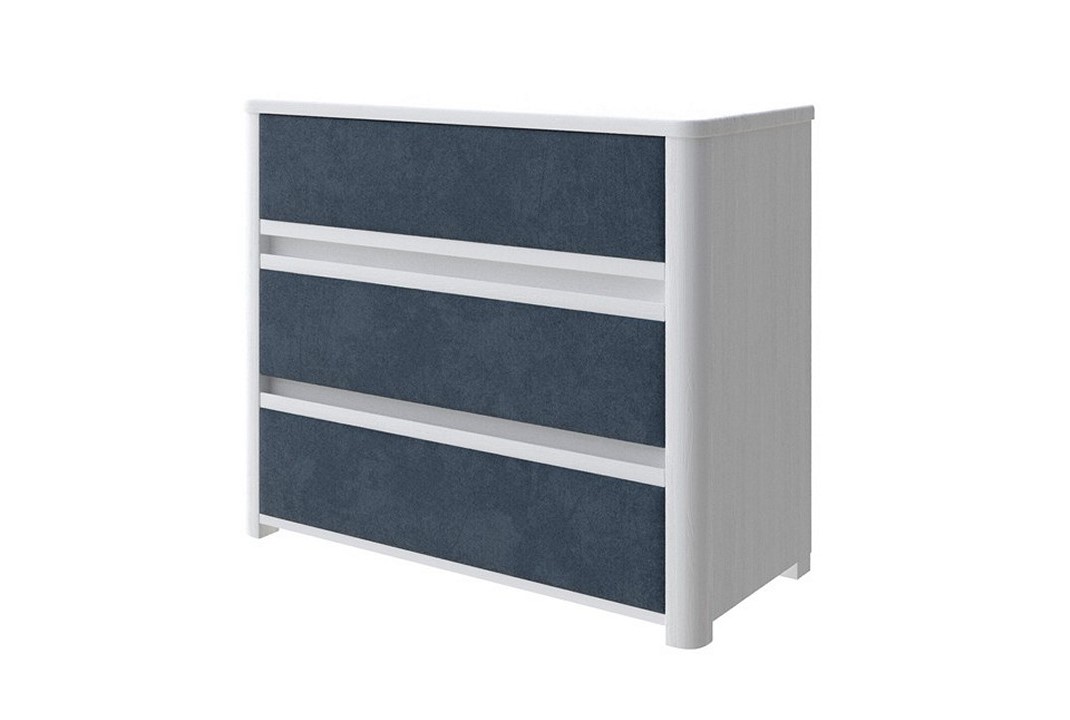 Комод Орматек Wood Soft (ЛДСП Белая+ткань Белая эмаль (сосна) с брашированием/Sohu Джинс) 90x40