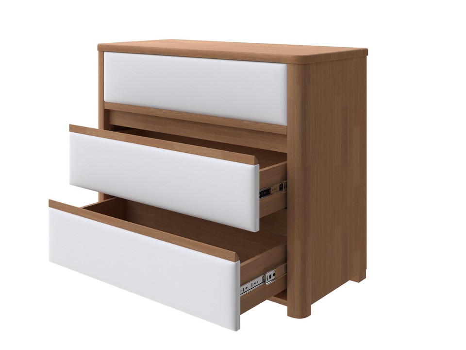 Комод Орматек Wood Soft (Экокожа Антик (сосна) с брашированием/Белый (TM-14)) 90x40