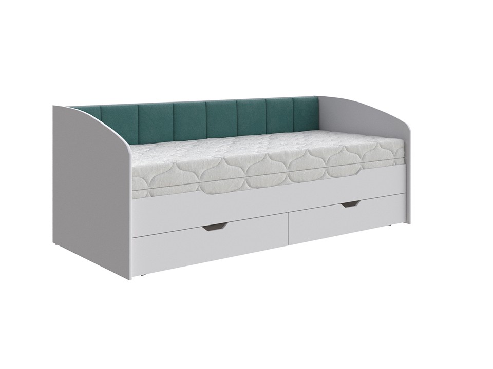 Кровать Орматек Letto ЛДСП Белый жемчугткань Белый ЖемчугSohu Лазурь 90x200 32120₽