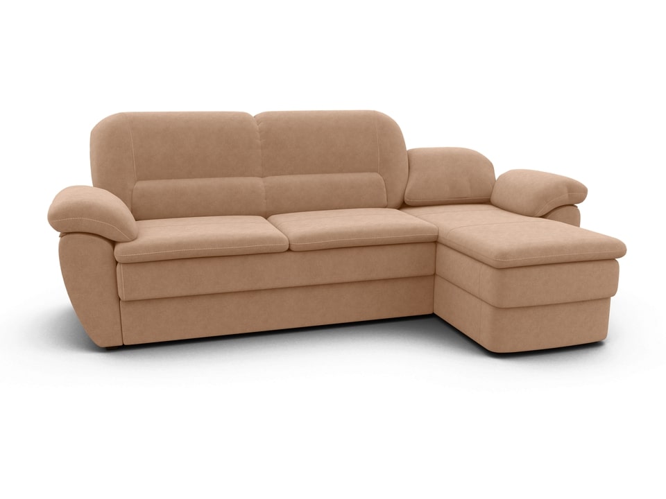 Орматек Угловой диван-кровать с шезлонгом Маэстро правый Ткань Микрофибра Chiaro 20 Бежевый 150x195 182810₽