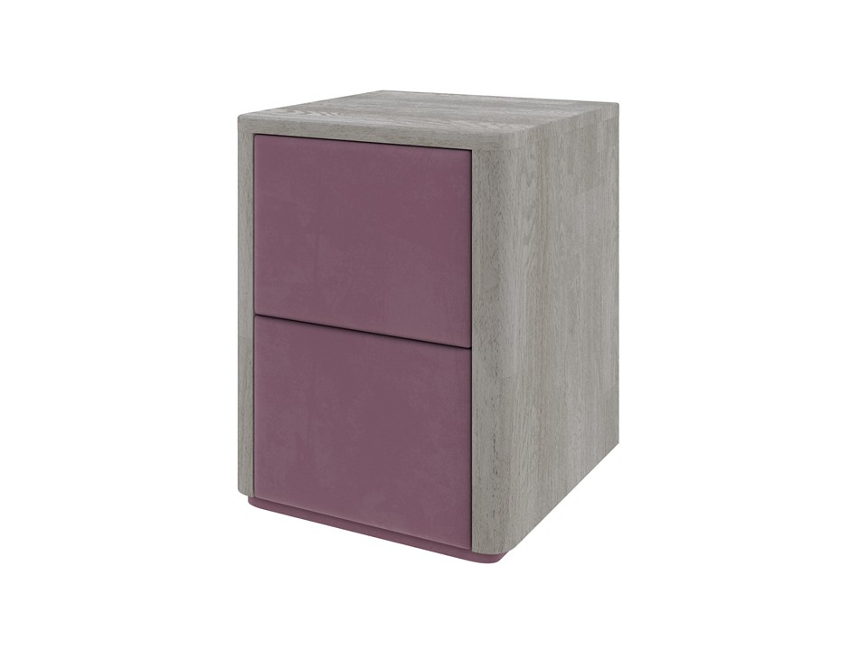 Тумба Verda Bliss M (Ткань/Массив Масло-воск Беленый (дуб)/Manhattan 22 Ягодный пломбир) 45x40