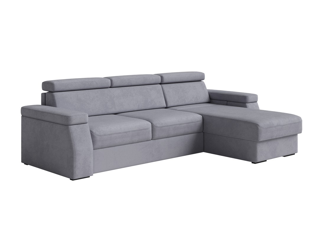 Орматек Угловой диван-кровать Synergy Ergo Ткань Велюр Teddy 318 Мокрый асфальт 140x196 210100₽