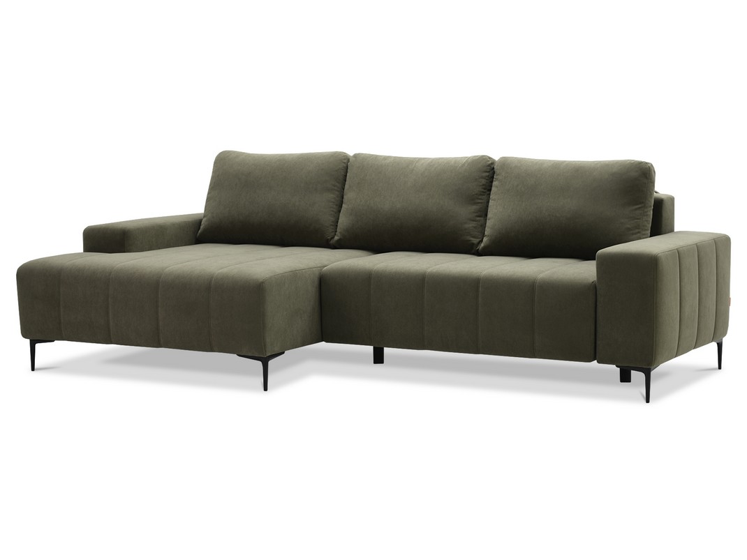 Орматек Угловой диван-кровать Сантана Soft левый Ткань Велюр Ultra cedar зеленый 136x226 108540₽