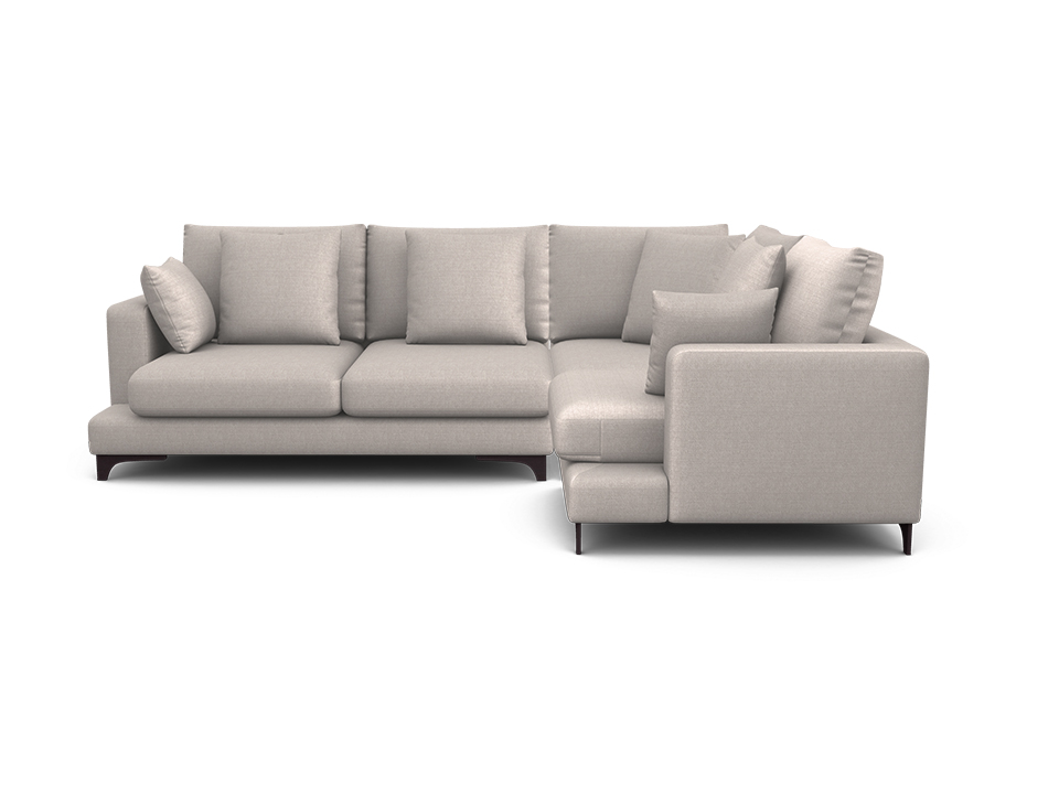 Орматек Угловой диван Verona 2-х местный Soft правый Ткань Рогожка Lino 50 Темно-серый 214x294 582280₽