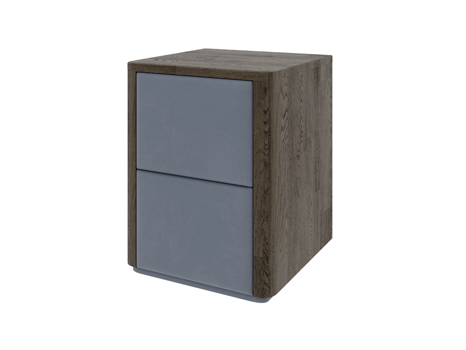Тумба Verda Bliss M (Ткань/Массив Масло-воск Темный Орех (дуб)/Manhattan 12 Тихий океан) 50x40