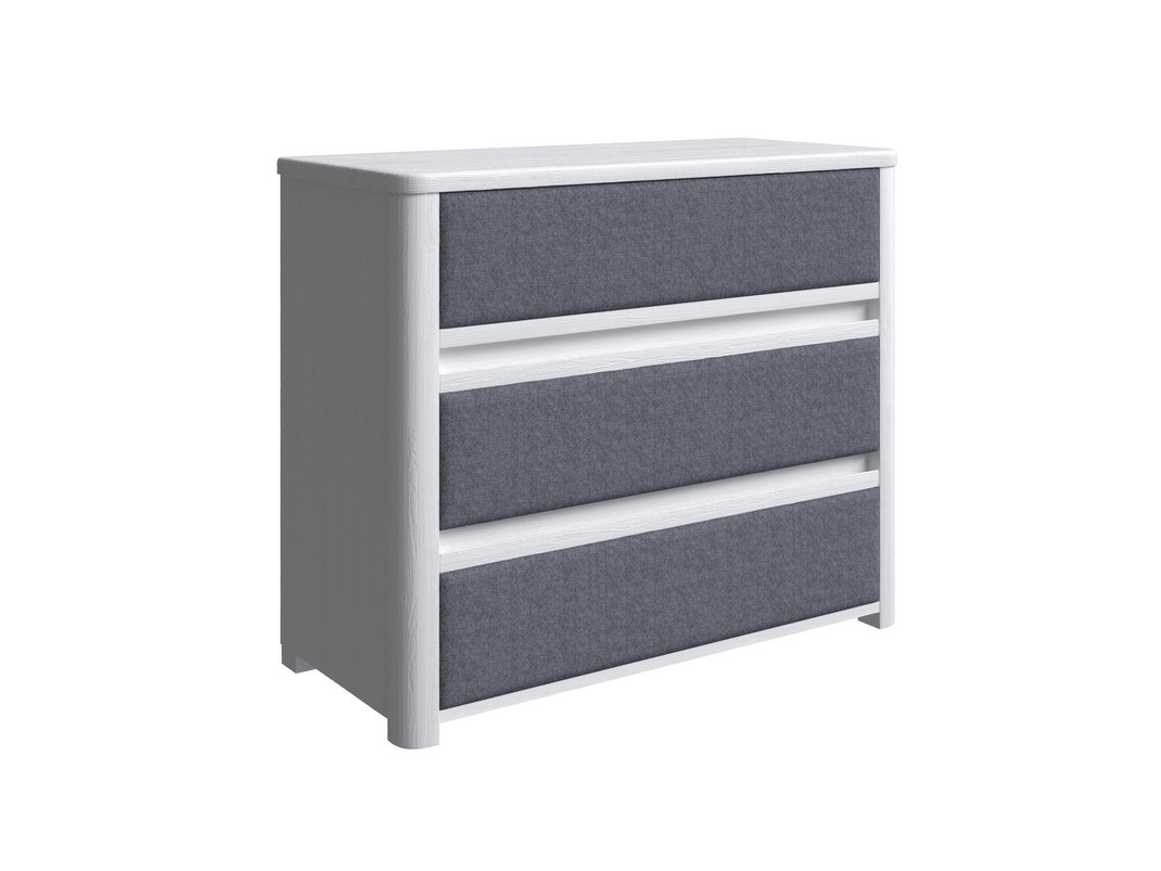 Комод Орматек Wood Soft (Массив/Рогожка Белая эмаль (сосна) с брашированием/Nice Графит) 90x40