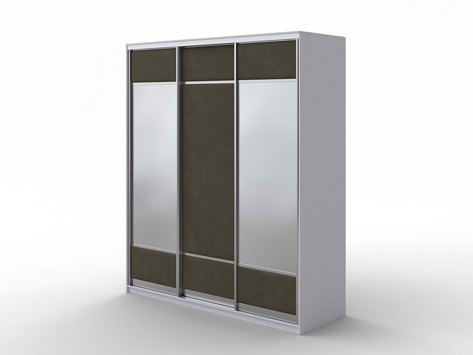 Шкаф Шкаф-купе 3х дв ComoVeda 2 зеркала ЛДСП Белаяткань БелыйLaska 53 Можжевельни 177x62 125300₽