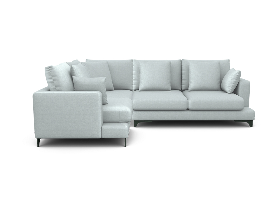 Орматек Угловой диван Verona 2-х местный Soft левый Ткань Рогожка Lino 42 Небесно-голубой 214x294 582280₽