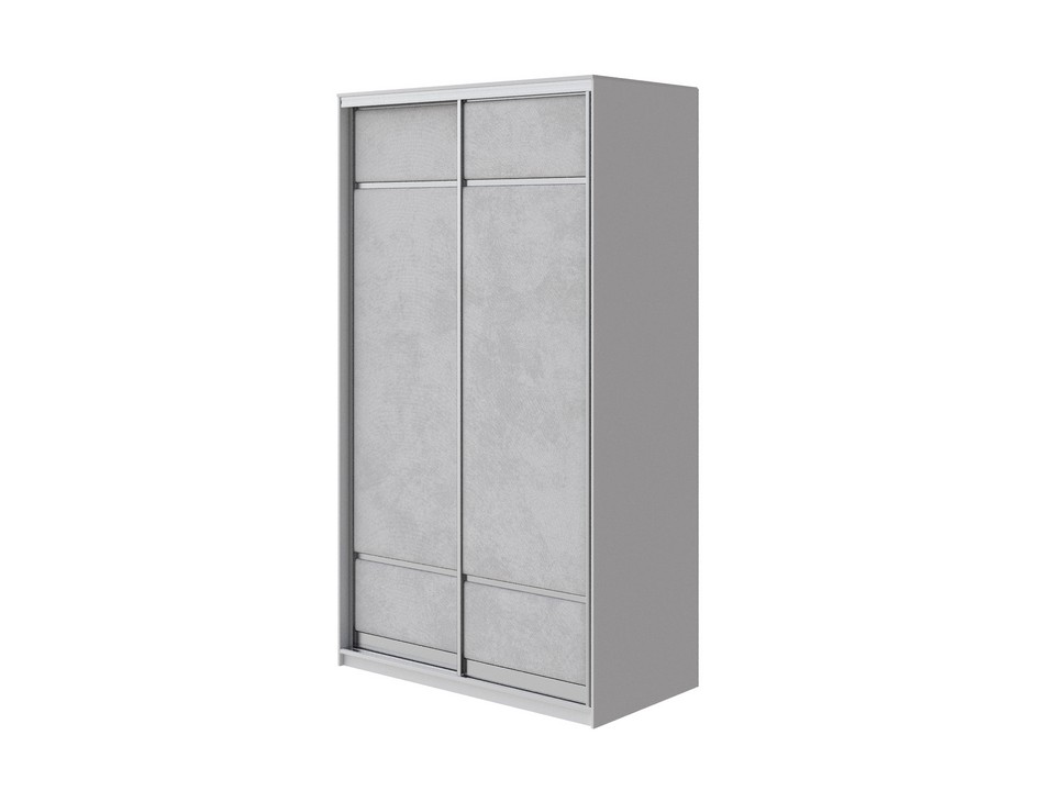 Шкаф Орматек Шкаф-купе 2х дв ComoVeda без зеркал ЛДСП Белаяткань БелыйTeddy 022 СтальнойСеребро 119x62 46260₽