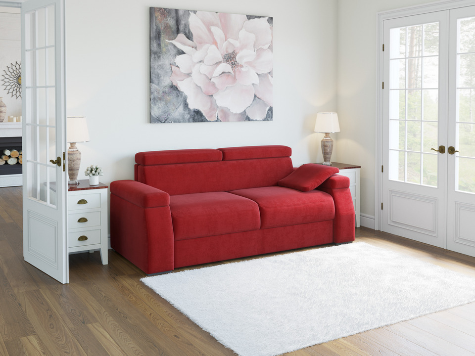 

Диван Synergy Ergo (Ткань: Велюр Forest 13 Красный) 160x196