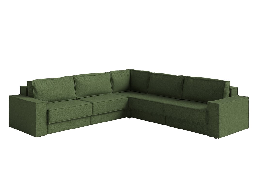 Орматек Угловой диван-кровать Porto Middle пятисекционный Ткань Букле Soul 618 Лесной мох 325x325 208220₽