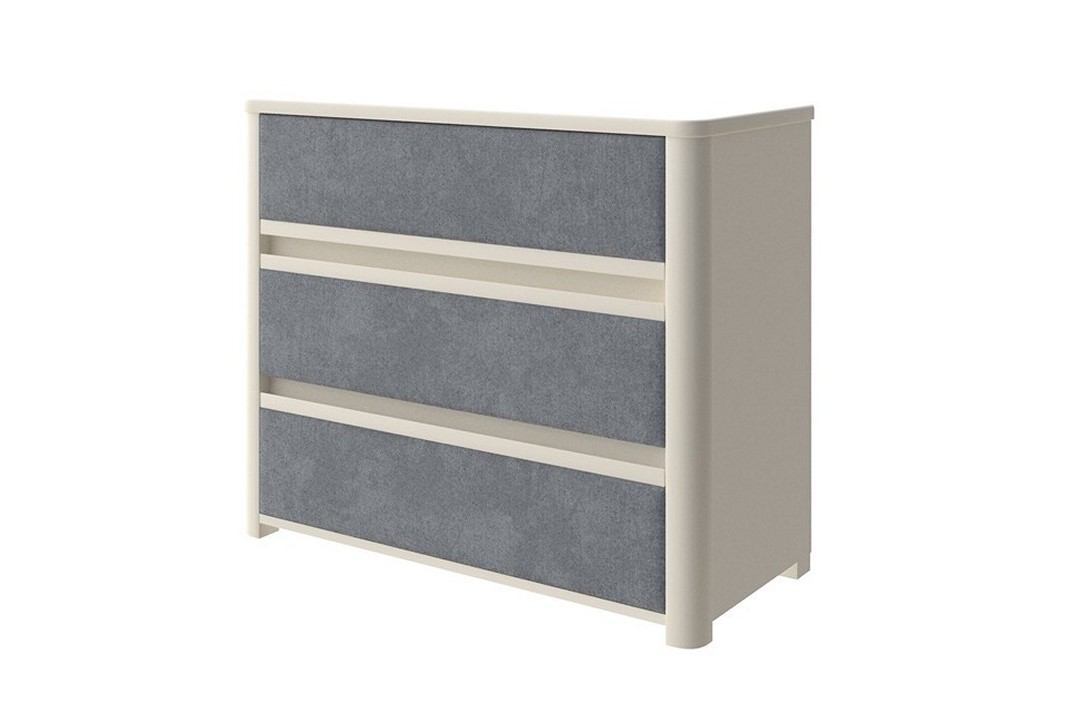 Комод Орматек Wood Soft (ЛДСП+ткань Слоновая кость (береза)/Sohu Сталь) 90x40