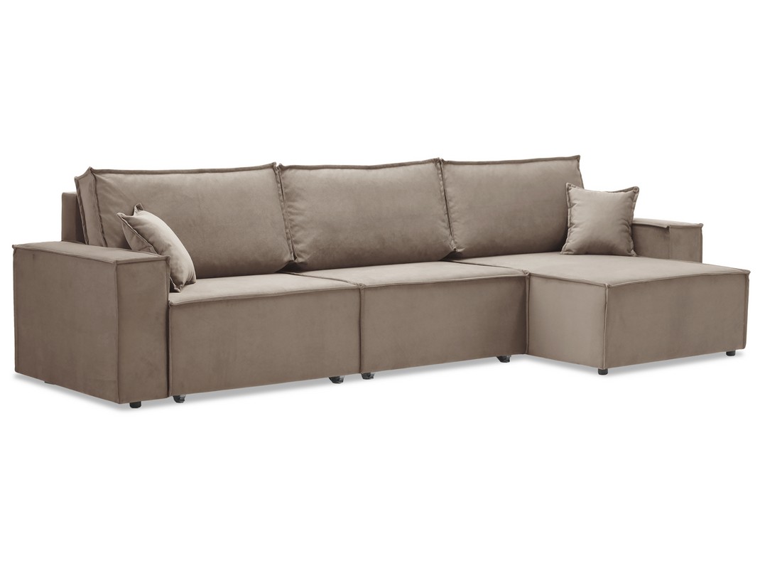 Орматек Угловой диван-кровать Фиант Soft max Ткань Велюр Киви 81 бежевый 137x300 106540₽