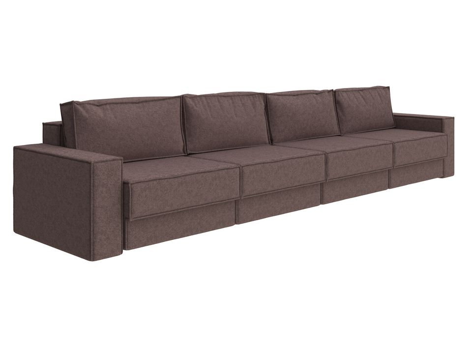 Орматек Диван-кровать Porto Middle четырехсекционный Ткань Рогожка Levis 37 Шоколад 393x157 137900₽