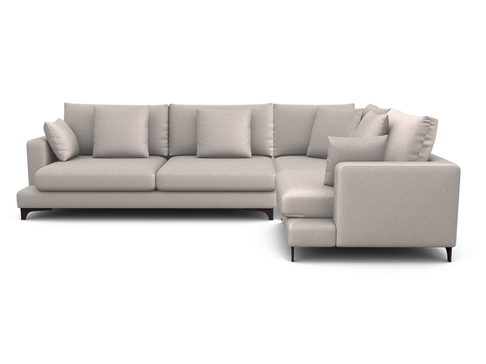 Орматек Угловой диван Verona 3-х местный Soft правый Ткань Рогожка Lino 50 Темно-серый 234x334 676850₽