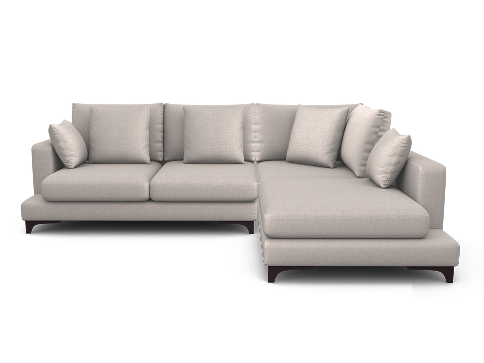 Орматек Угловой диван Verona 2-х местный с шезлонгом Soft правый Ткань Рогожка Lino 50 Темно-серый 215x294 560560₽