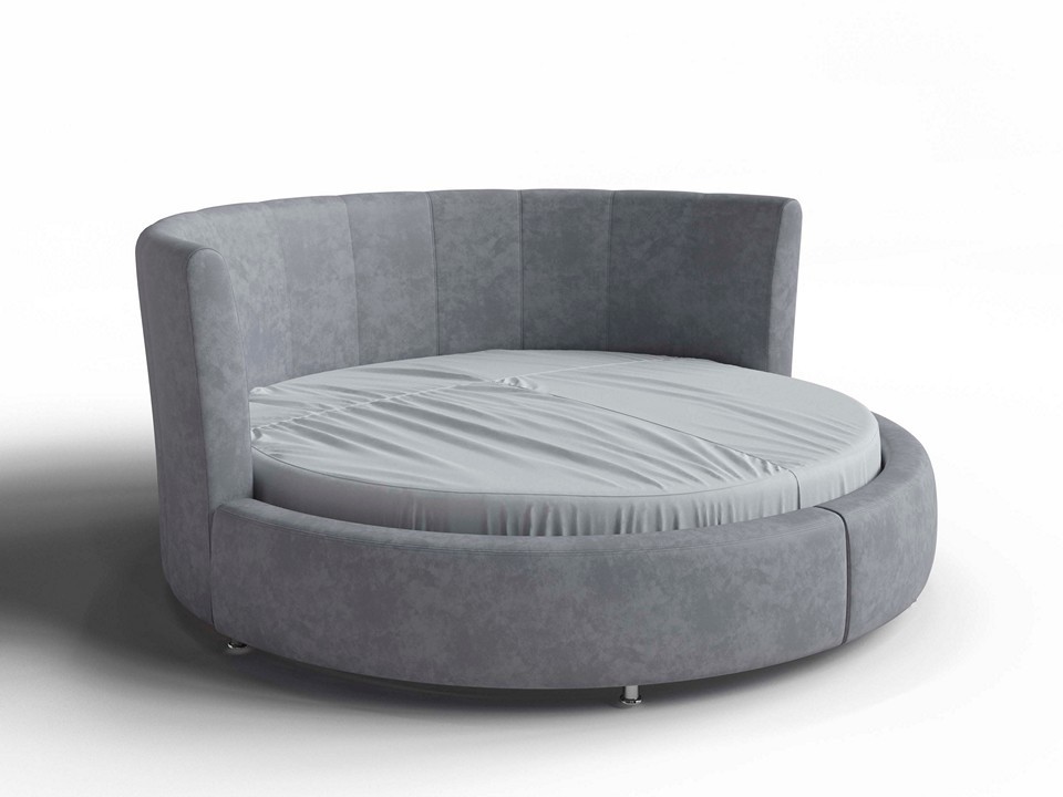 Мягкая Кровать Орматек Luna Ткань Микровелюр Laska 06 Серый мох 230x230 175820₽