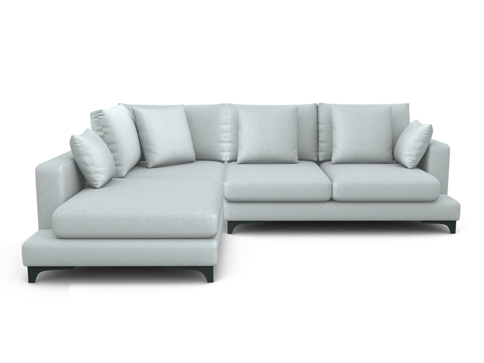 Орматек Угловой диван Verona 2-х местный с шезлонгом Soft левый Ткань Рогожка Lino 42 Небесно-голубой 215x294 560560₽