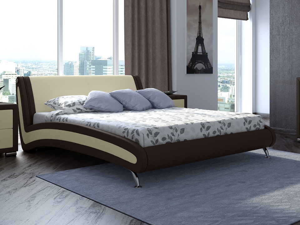 

Кровать Corso-2 (Экокожа Коричневый с кремовым) 180x200