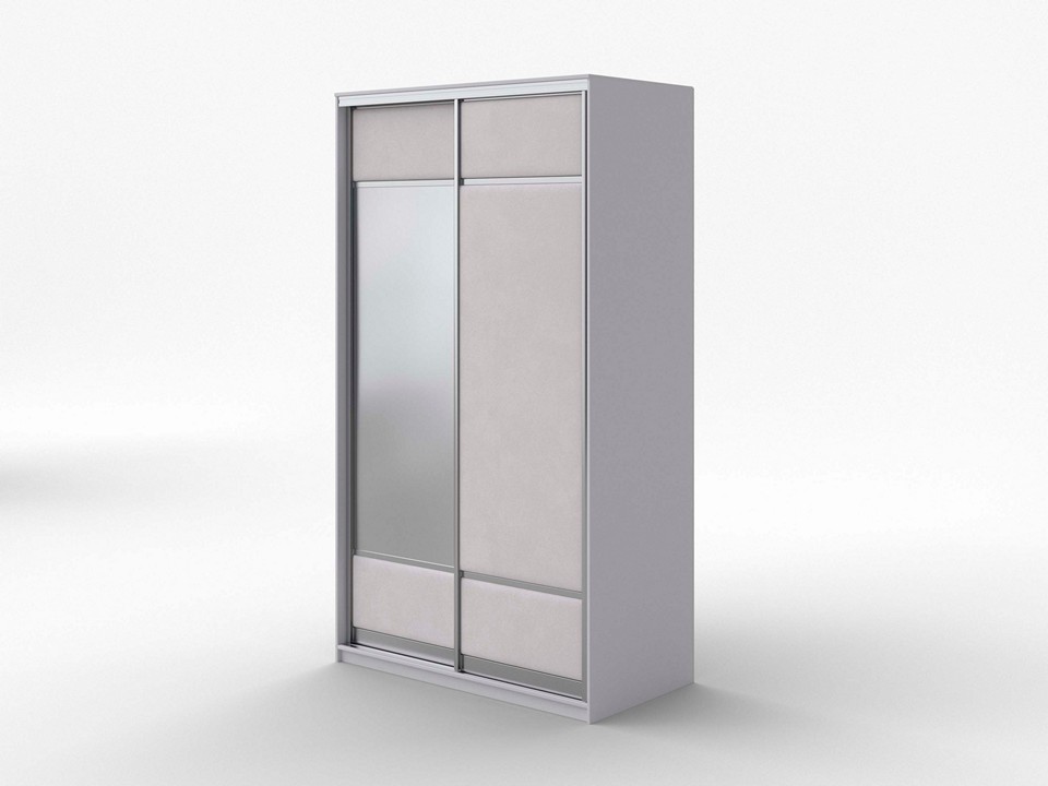 Шкаф Шкаф-купе 2х дв ComoVeda 1 зеркало ЛДСП Белаяткань БелыйLaska 01 Белая смородина 119x62 85140₽