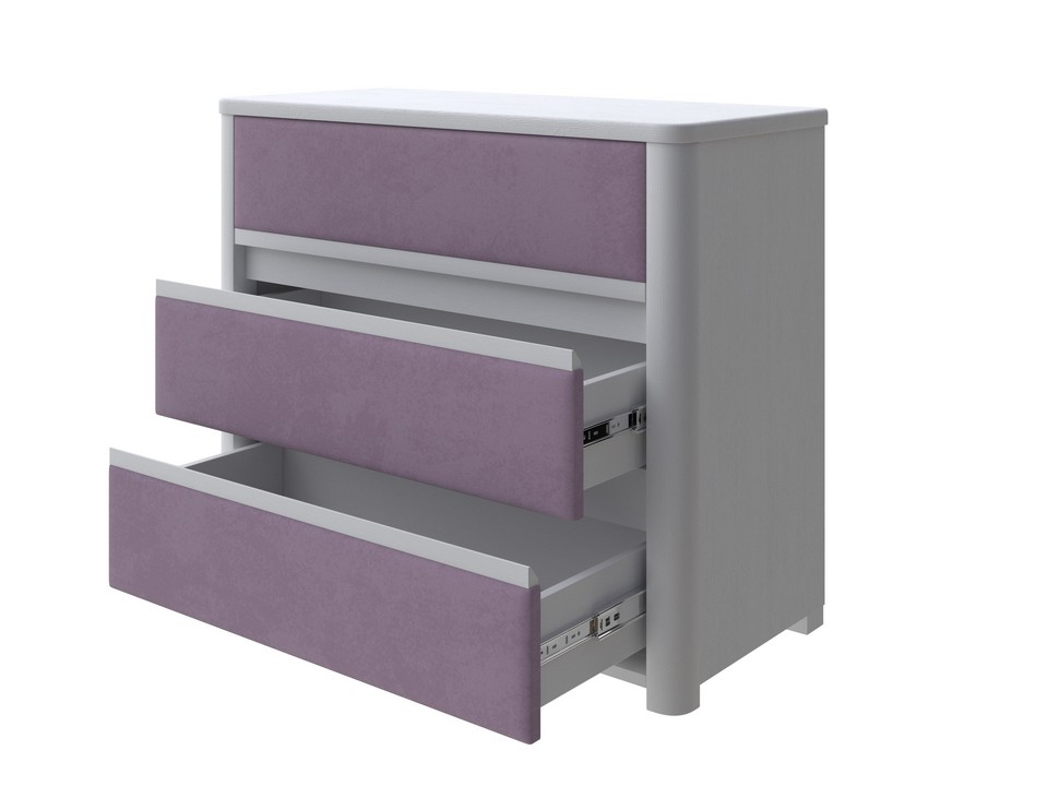 Комод Орматек Wood Soft (Ткань: Велюр Белая эмаль (сосна) с брашированием/Ultra Сливовый) 90x40