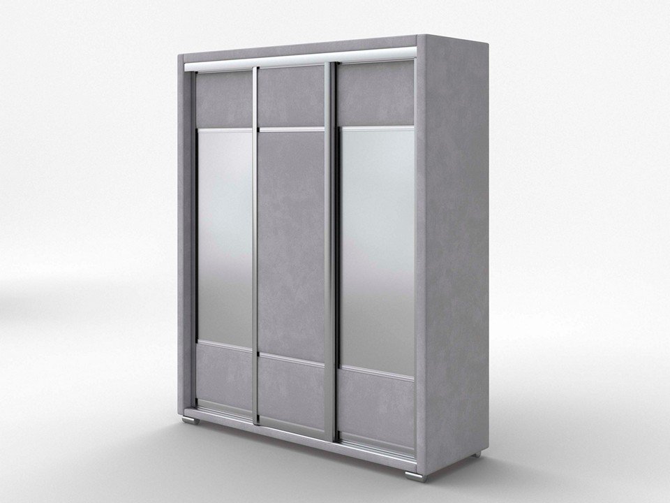 Шкаф Орматек Шкаф-купе 3х дв Orma Soft 2 2 зеркала Ткань Микровелюр Laska 05 Утренний туман 177x60 216990₽