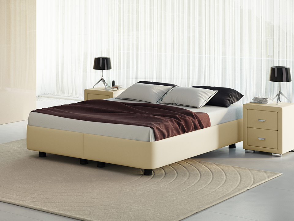 

Кровать Rocky Base Set (Экокожа Кремовый) 200x200