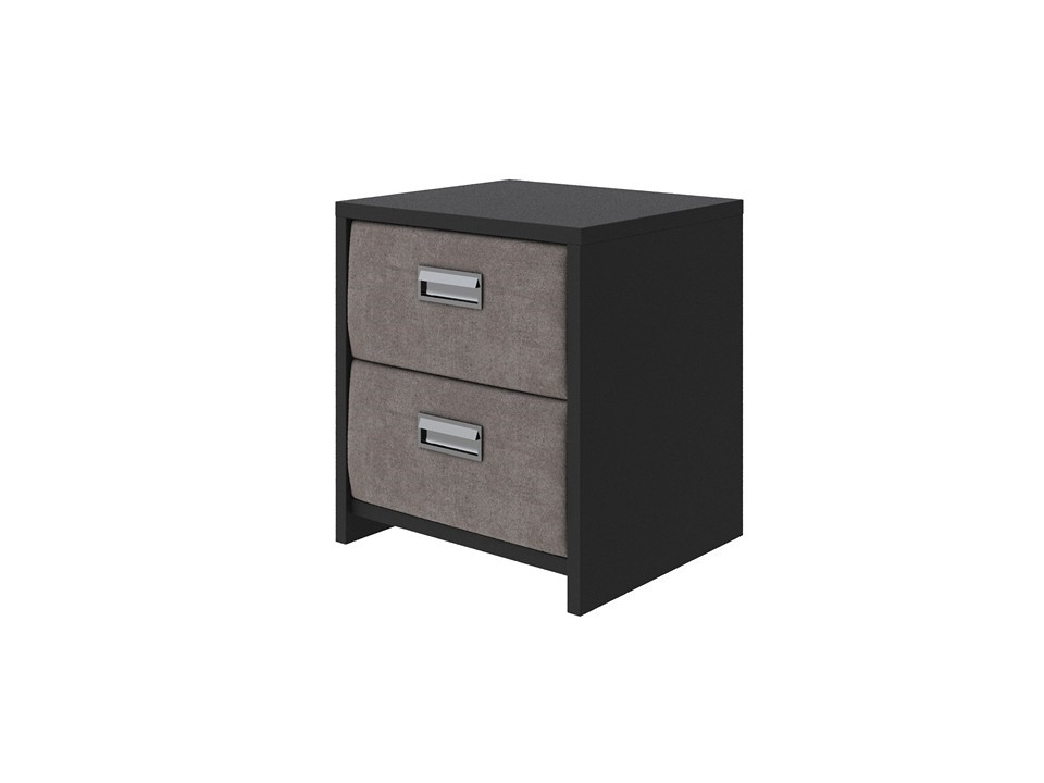 Тумба Como/Veda (2 ящика) (ЛДСП Черная+ткань Черный/Sohu Латте) 40x40