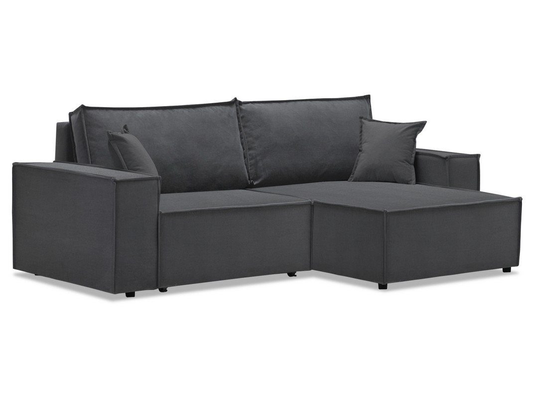 Орматек Угловой диван-кровать Фиант Middle Ткань Велюр Ультра графит серый 137x200 73970₽