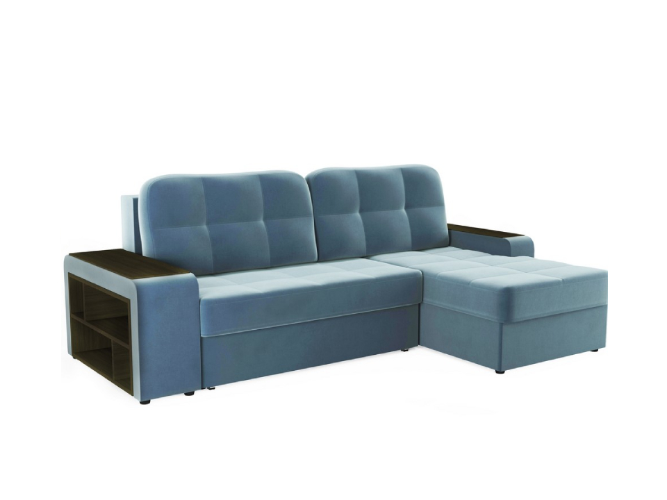 Угловой диван-кровать Flash левый правый Ткань Велюр Галакси лайт 22 синий 159x201 78140₽