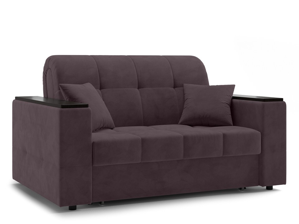 Орматек Диван-кровать Berlin 1 Middle (Велюр/ЛДСП Ultra Сливовый (Plum)/Венге) 120x204