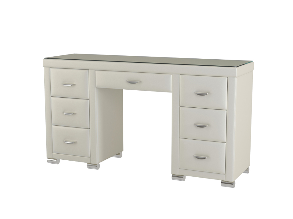 

Туалетный стол OrmaSoft-2 (7 ящиков) (Экокожа Молочный перламутр) 150x45