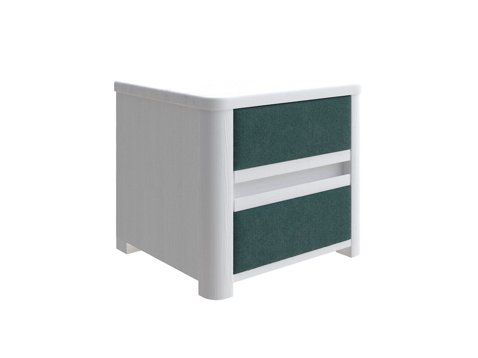 Тумба Орматек Wood Soft (ЛДСП Белая+ткань Белая эмаль (сосна) с брашированием/Sohu Лазурь) 45x40
