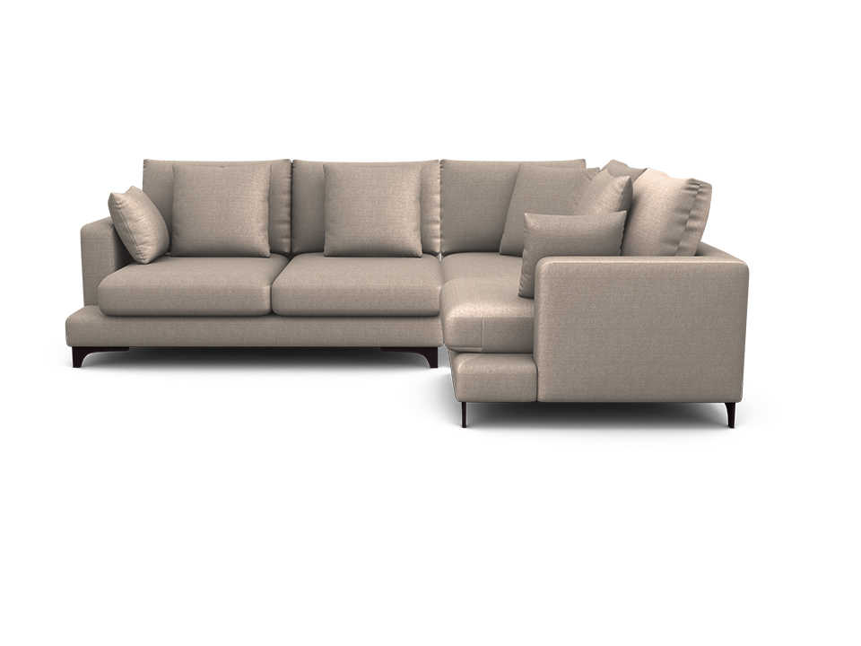 Орматек Угловой диван Verona 2-х местный Soft правый Ткань Рогожка Lino 59 ореховый 214x294 582280₽