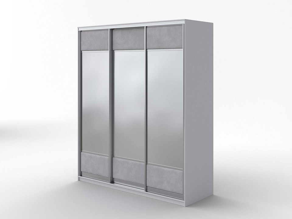 Шкаф Шкаф-купе 3х дв ComoVeda 3 зеркала ЛДСП Белаяткань БелыйLaska 05 Утренний туман 177x62 130120₽