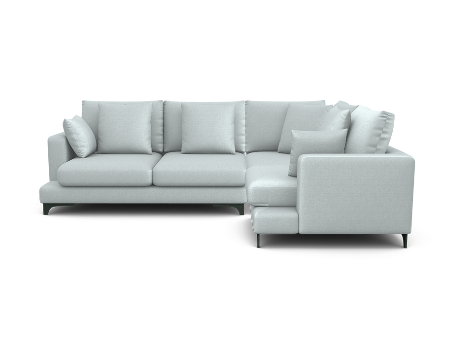 Орматек Угловой диван Verona пух-перо 2-х местный Soft правый Ткань Рогожка Lino 42 Небесно-голубой 214x294 595940₽