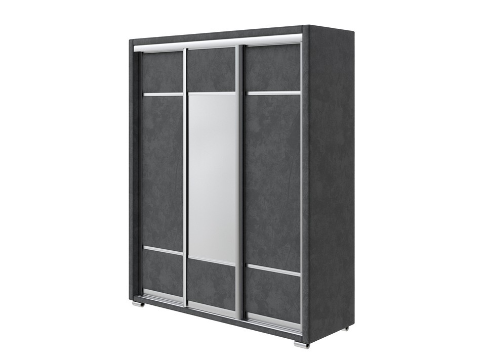 Шкаф Орматек Шкаф-купе 3х дв Orma Soft 2 1 зеркало Ткань Велюр Sohu Графит 177x60 117300₽