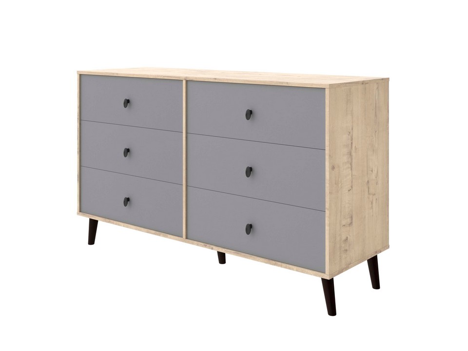 Комод Орматек Gala ЛДСП БунраттиВулканический серыйВенге с ручками черный 150x50 41960₽