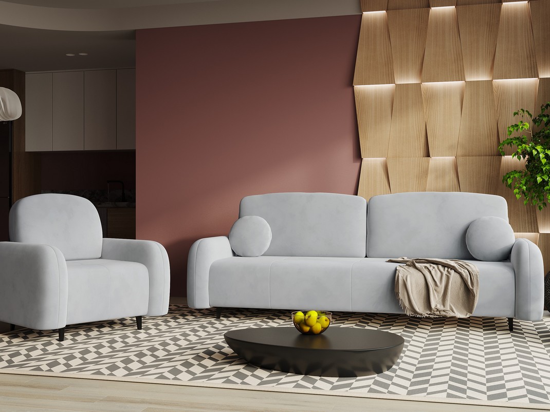 Диван-кровать Sunset Ткань Велюр Ультра смок Серый 140x200 83750₽