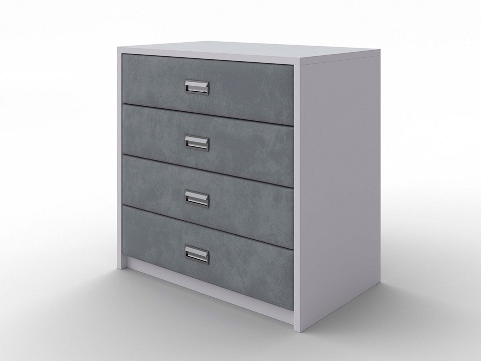 Комод ComoVeda 4 ящика ЛДСП Белаяткань БелыйLaska 06 Серый мох 90x57 44440₽