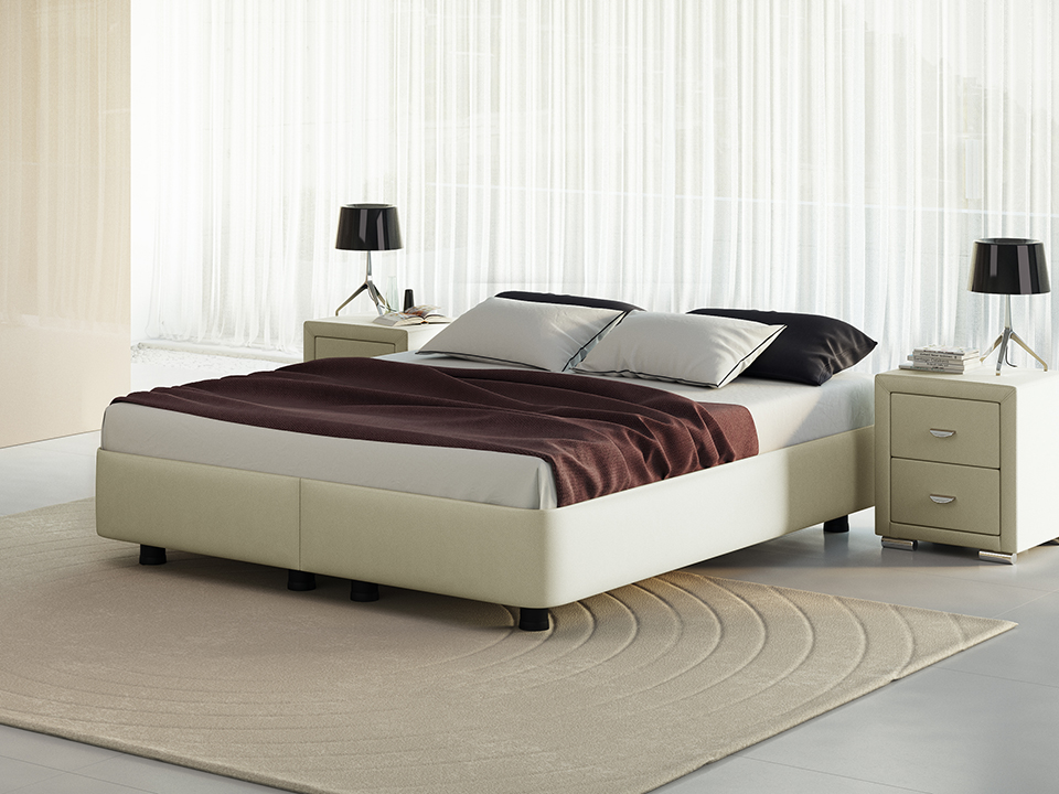 

Кровать Rocky Base Set (Экокожа Молочный перламутр) 180x190