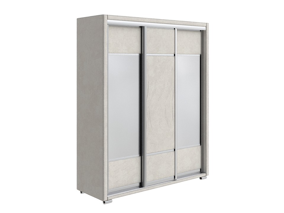 Шкаф Орматек Шкаф-купе 3х дв Orma Soft 2 (2 зеркала) (Ткань: Велюр Sohu Крем) 177x60