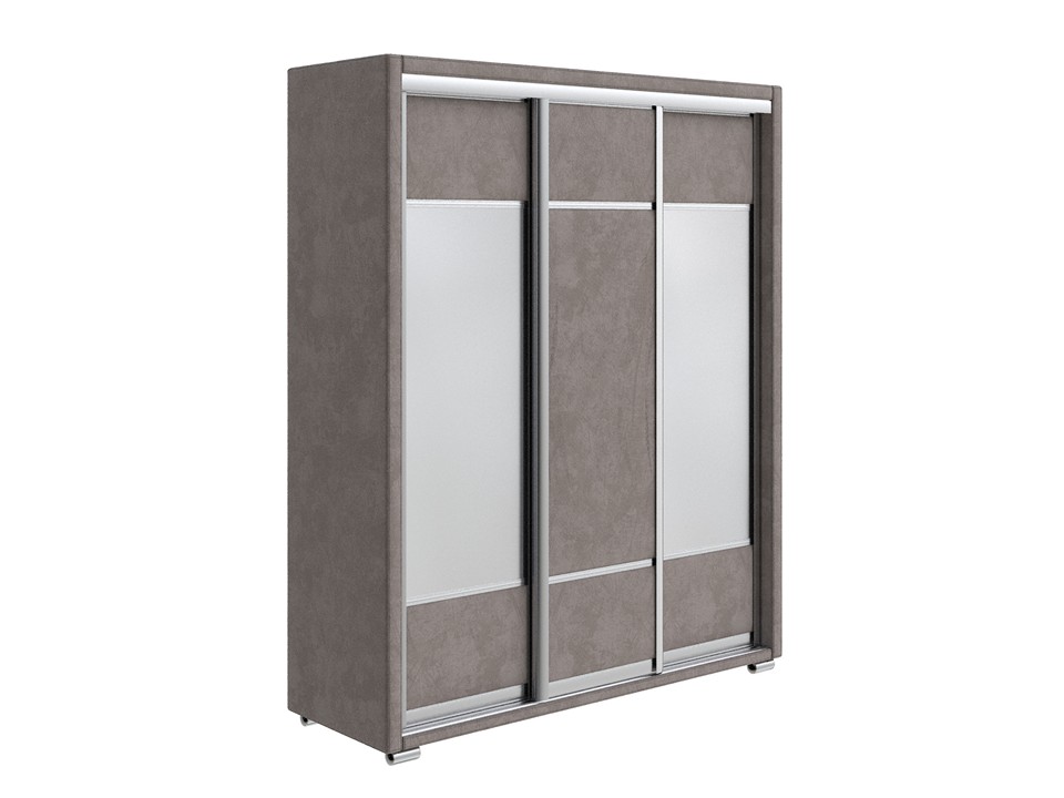 Шкаф Орматек Шкаф-купе 3х дв Orma Soft 2 (2 зеркала) (Ткань: Велюр Sohu Латте) 177x60